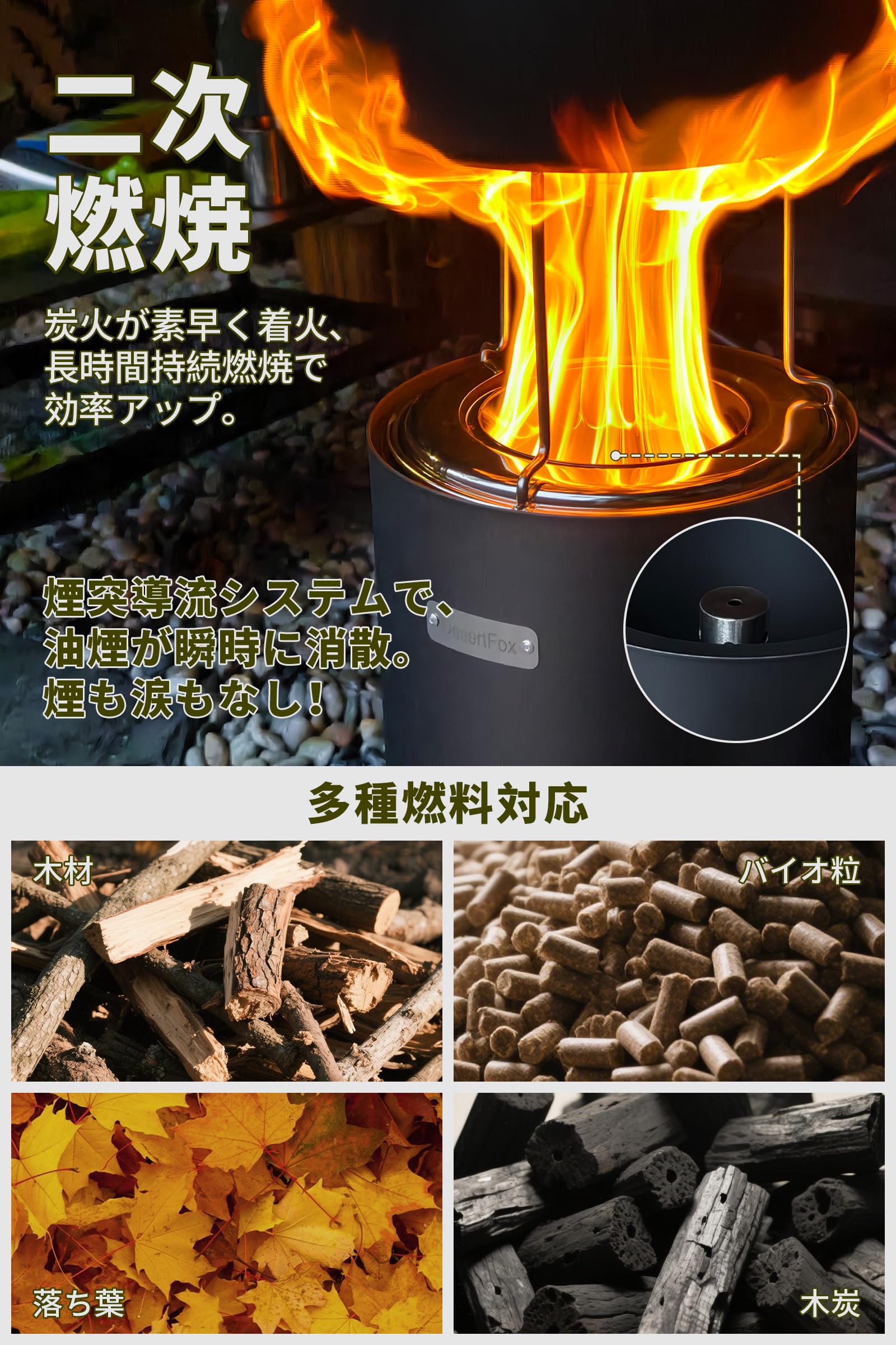 Amazon | DesertFox 焚き火台 焚火台 キャンプストーブ 小型/大型 二次